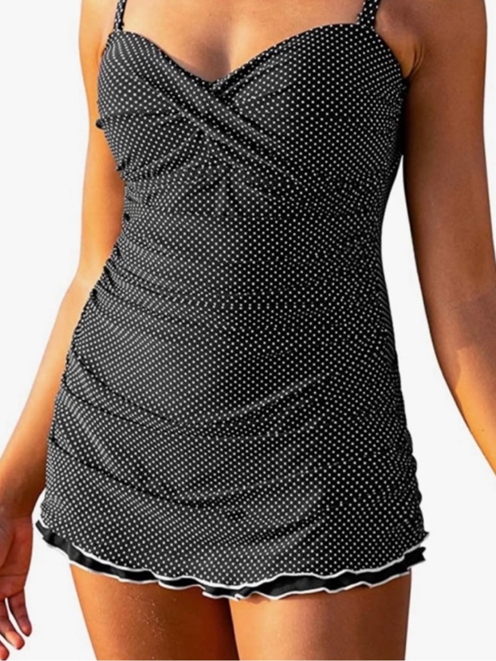 Women’s tummy control ruffle swim dress